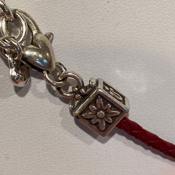 BRIGHTON Braided Leather LOVE Pendant Necklace - Picture 6 of 11